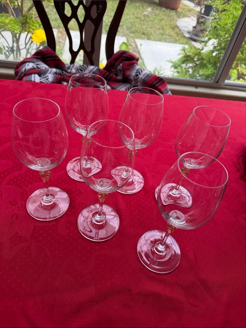 Set of 6 Vintage discontinued Mikasa Chablis Grape cluster stemware wine glasses